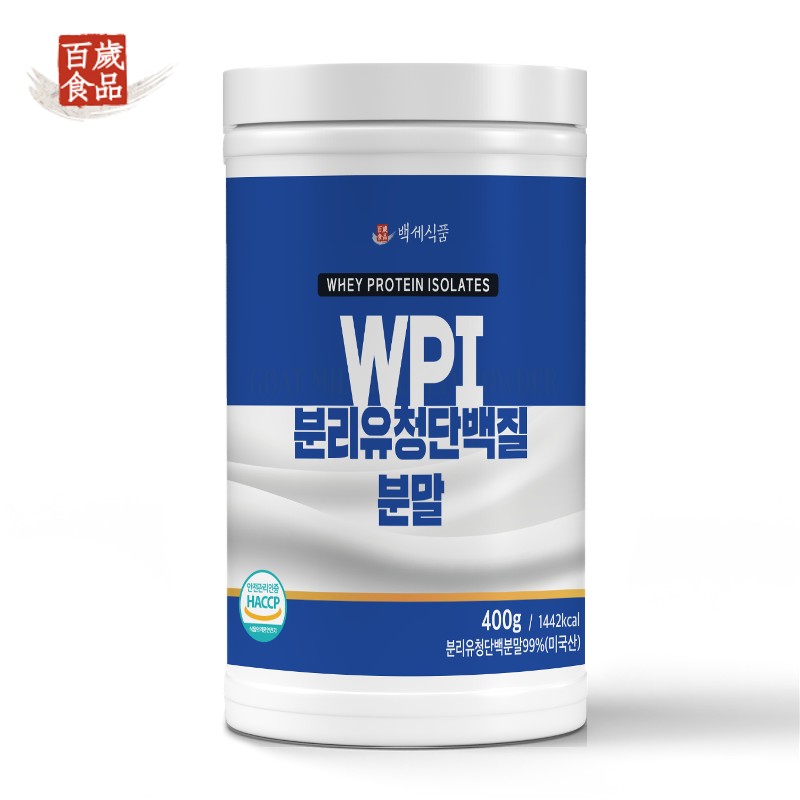 백세식품 WPI 분리유청 단백질분말400g통 40일분
